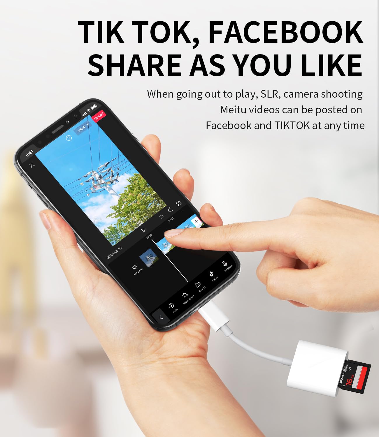 Micro SD Card Reader for iPhone for iPad Memory Lightning to